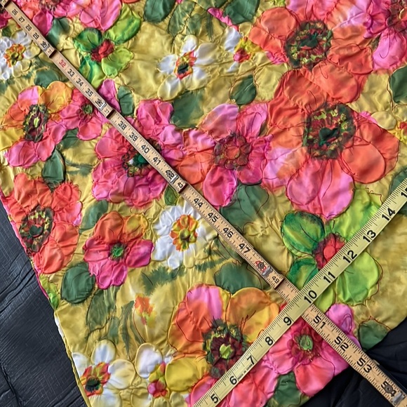 Vintage Embossed Floral 3/4 Zip Front House Coat Lounger Muumuu Dress Size M - Picture 12 of 14